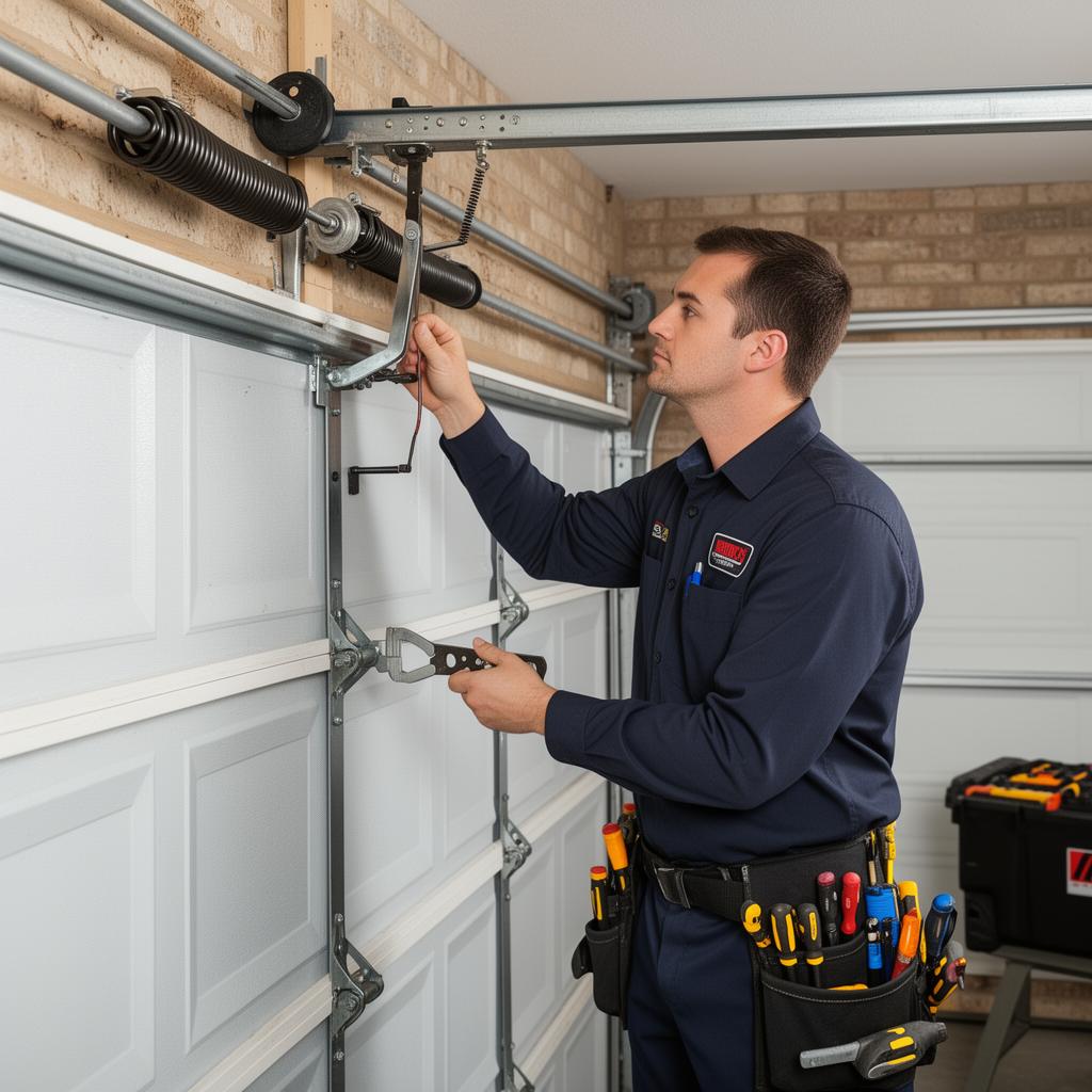 Professional garage door technician at work in Mountain View